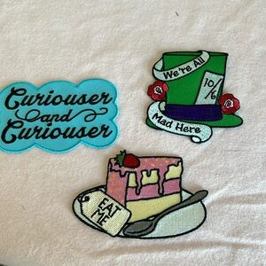 Alice in Wonderland patches.  New!